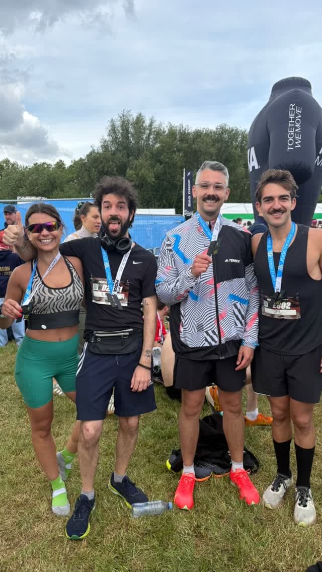Elevated Fitness members with race medals after the Hackney Half Marathon